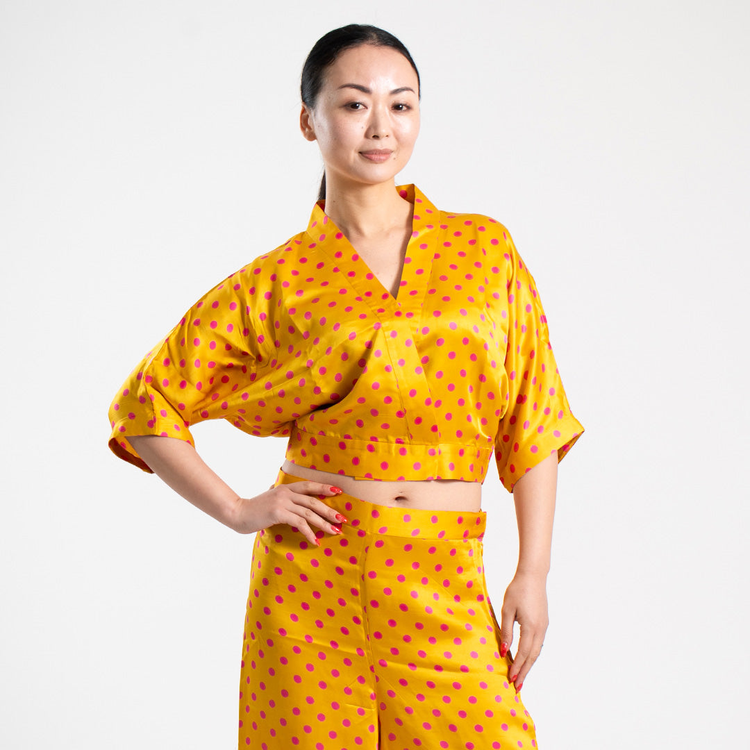 Polka Dot Silk Coord Set