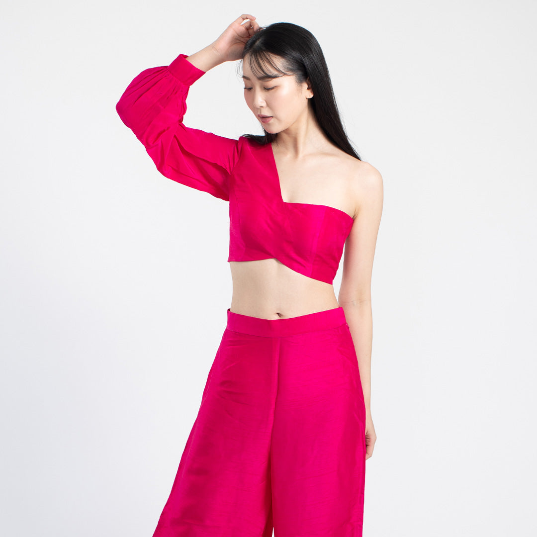 Meera Silk Coord set - Pink