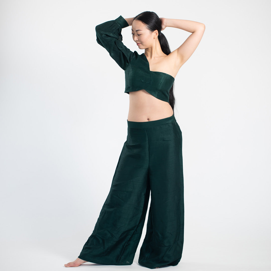 Meera Silk Coord set - Green