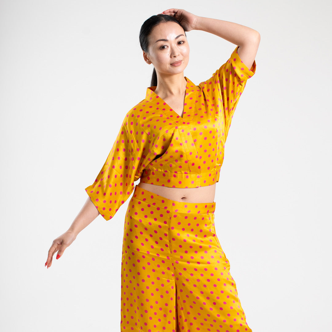 Polka Dot Silk Coord Set