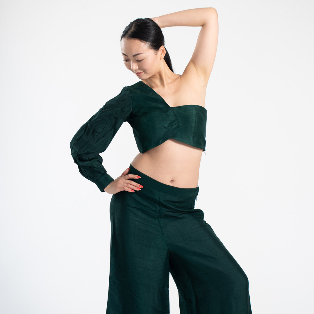 Meera Silk Coord set - Green