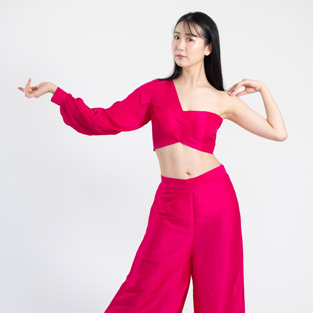 Meera Silk Coord set - Pink
