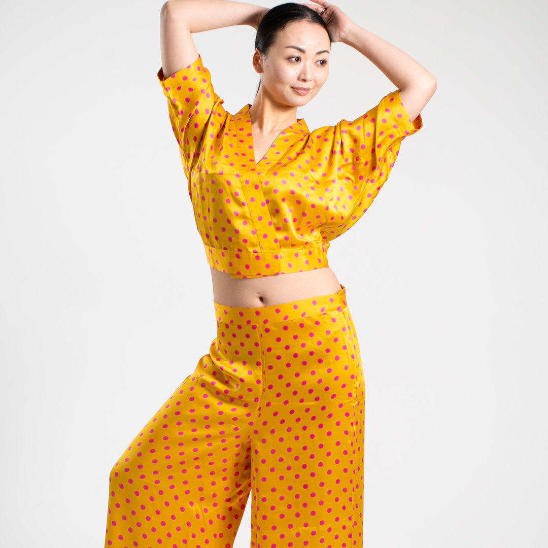 Polka Dot Silk Coord Set