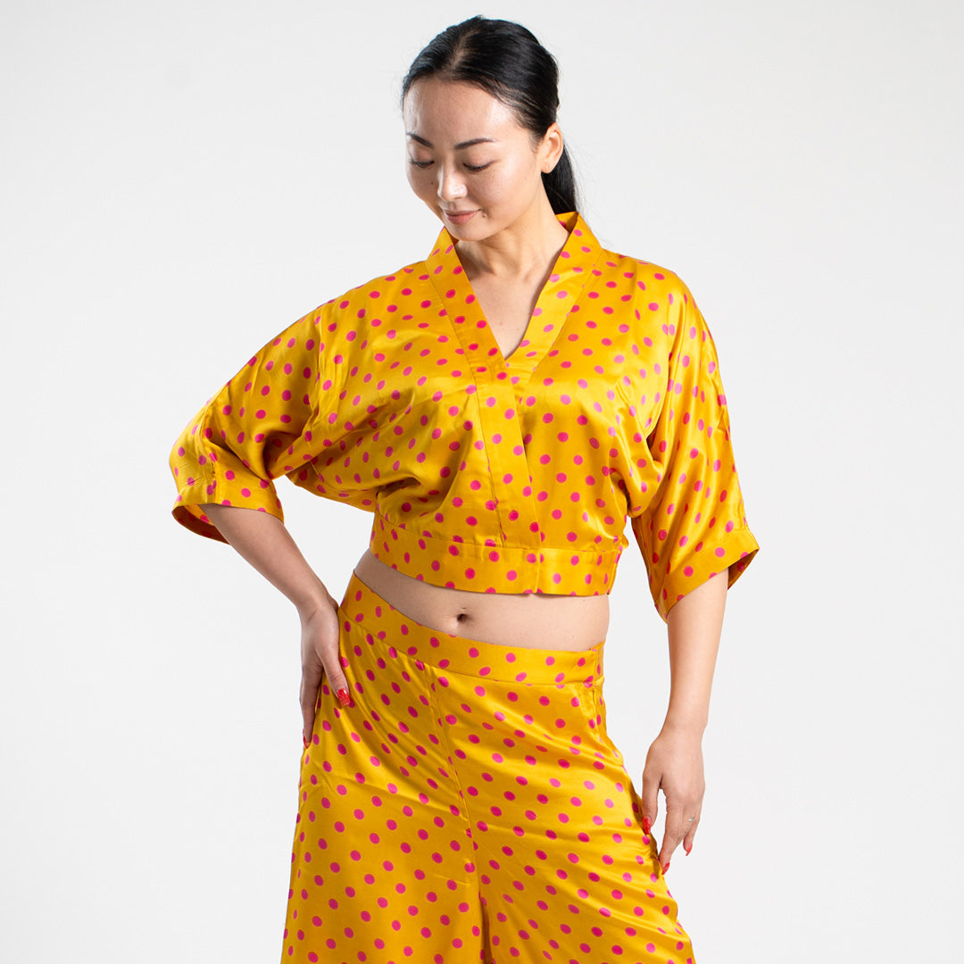 Polka Dot Silk Coord Set