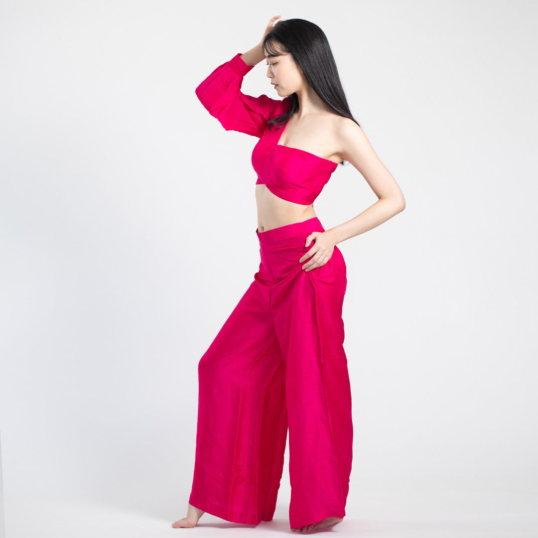 Meera Silk Coord set - Pink