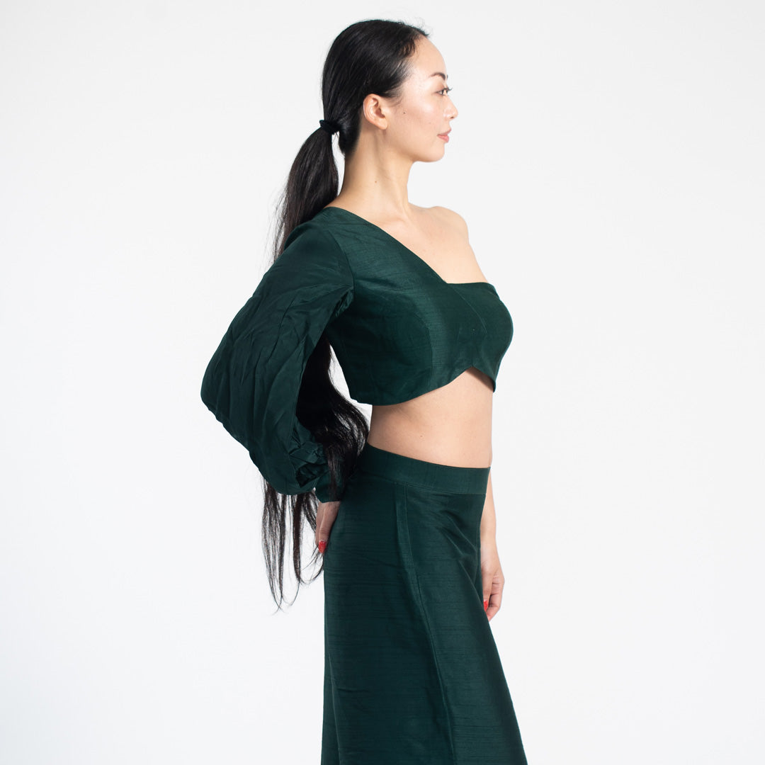 Meera Silk Coord set - Green