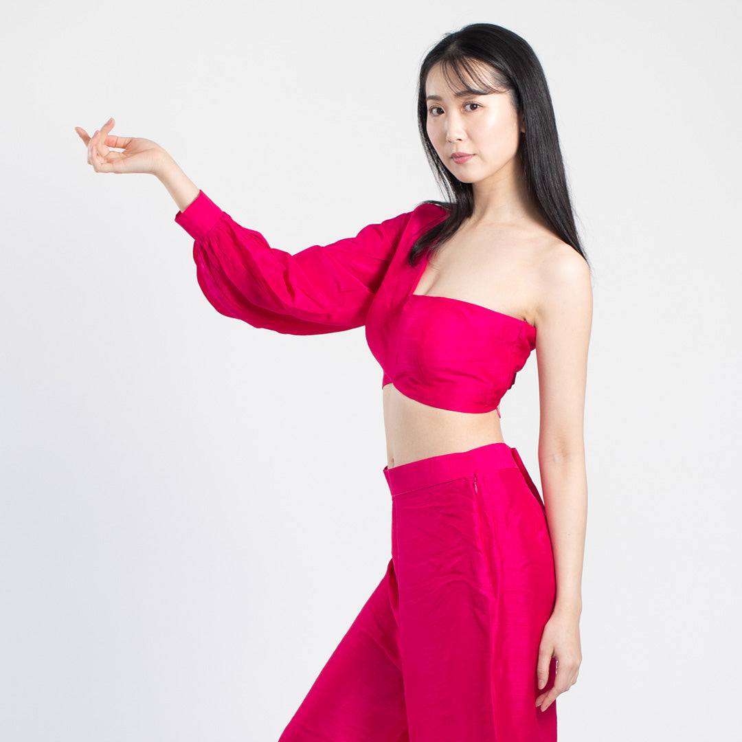 Meera Silk Coord set - Pink