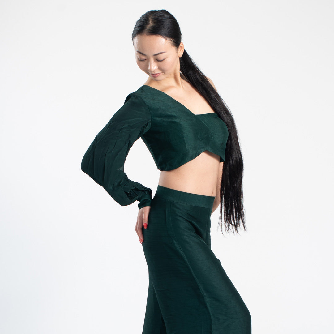 Meera Silk Coord set - Green