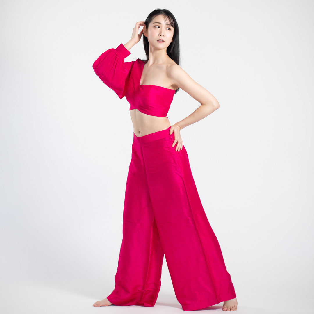 Meera Silk Coord set - Pink