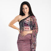Georgette dress (with one-shoulder cut-and-sew) Pink