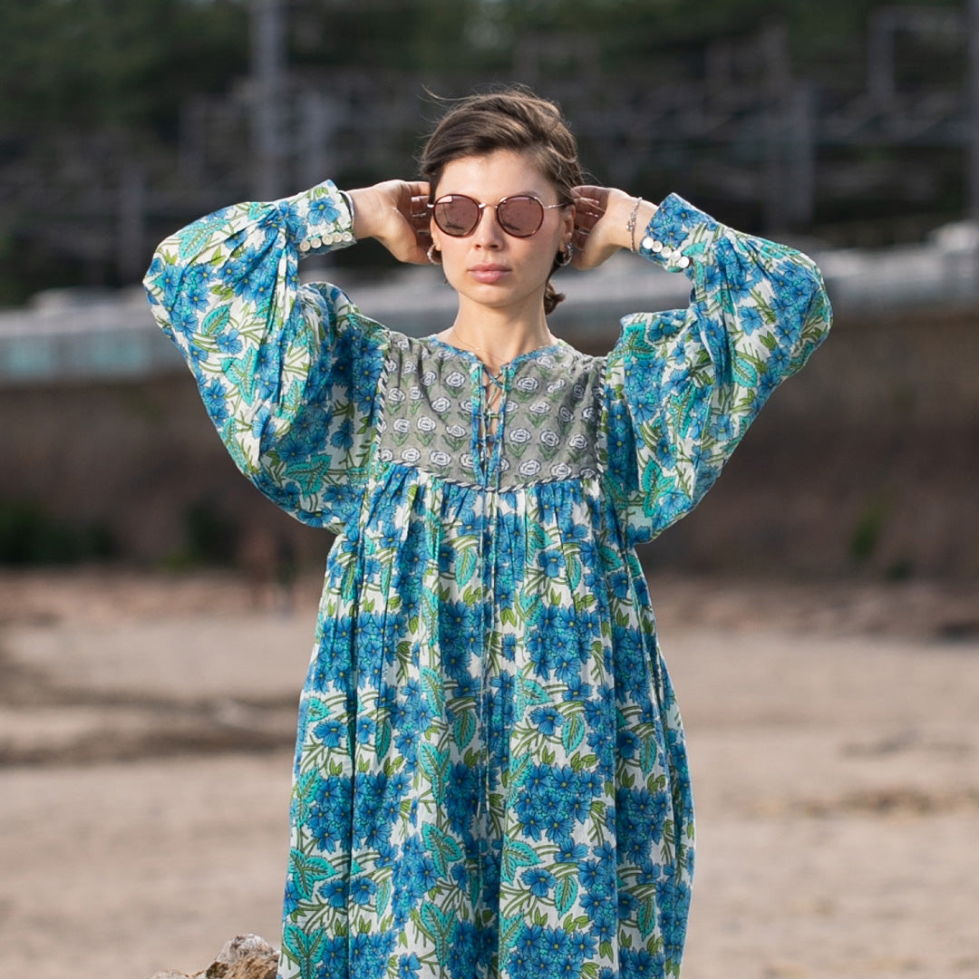 Aria Midi Dress - Blue