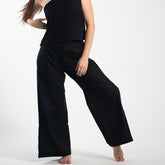 Wide pants with slit (black)