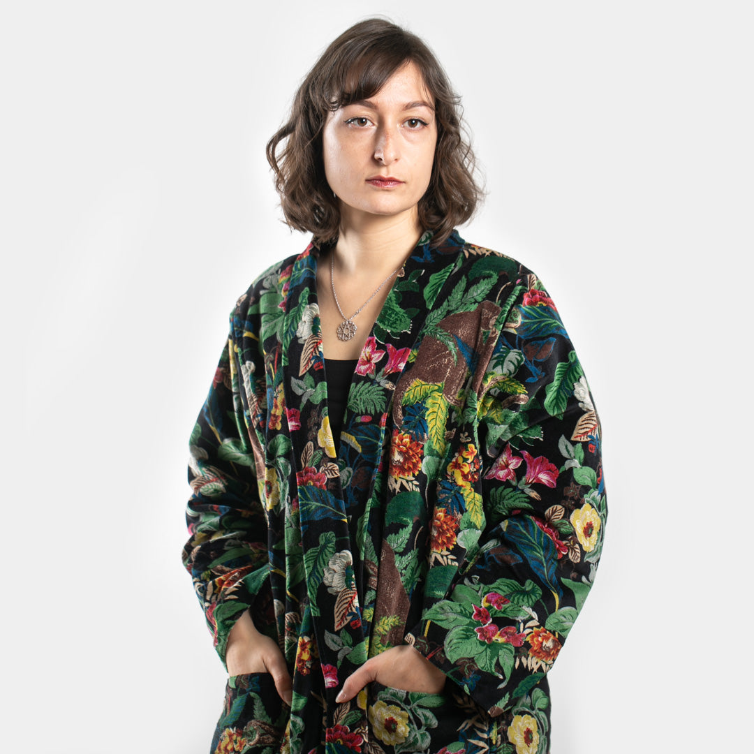 【芸術品！】Luna Mattino ベルベット ガウンジャケット ウール調ビッグカラーガウンコート - ベルーナ【公式】