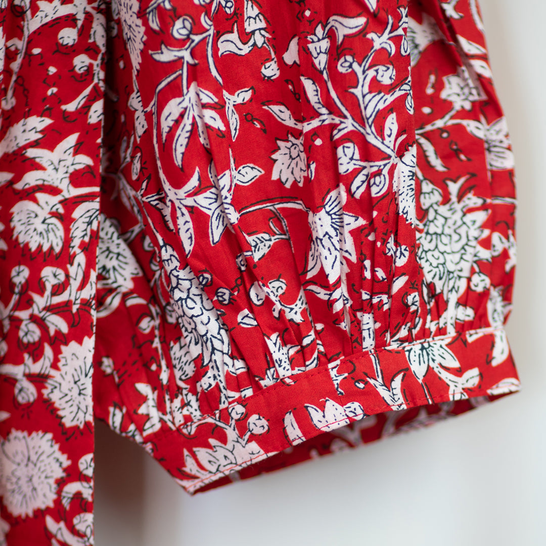 Botanical Cotton Blouse - Red