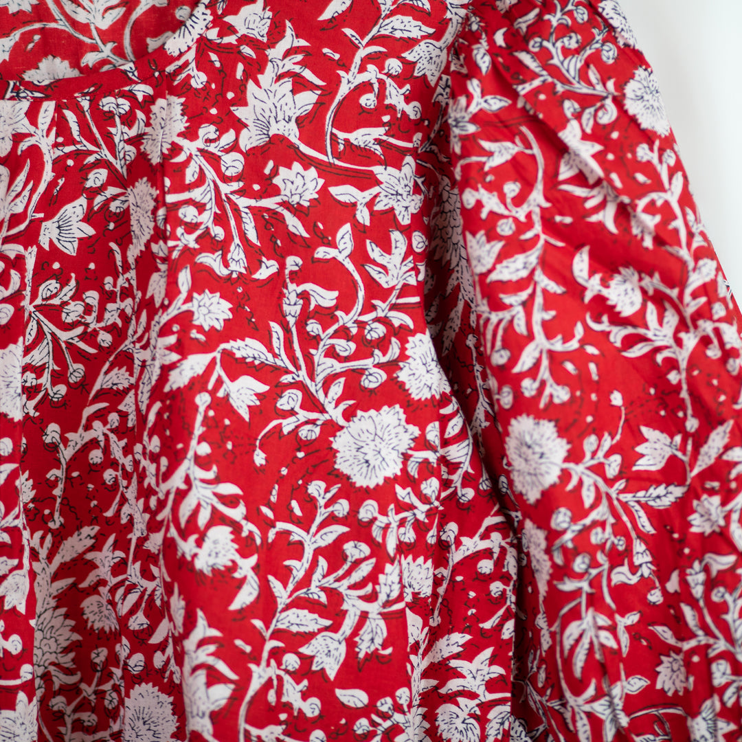 Botanical Cotton Blouse - Red