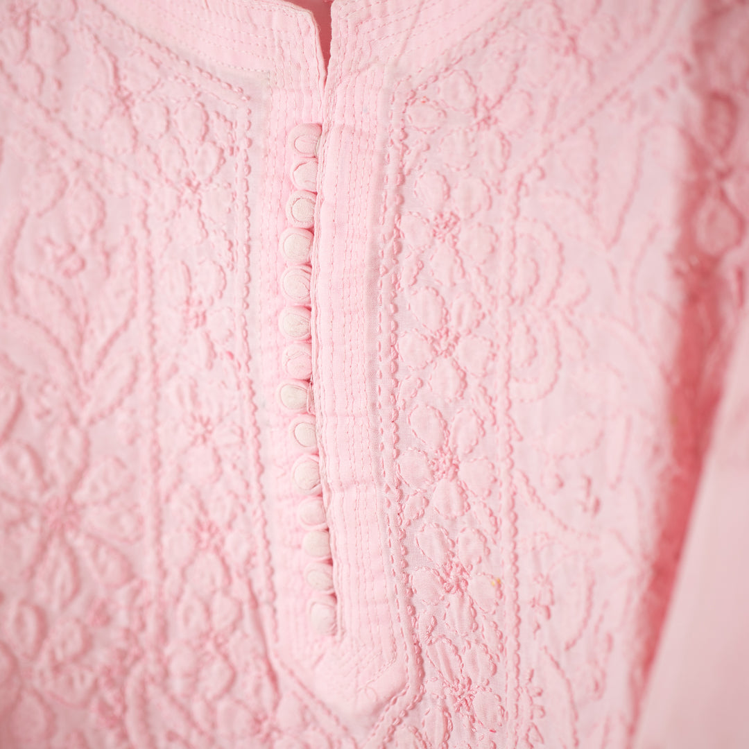 刺繍チュニックブラウス(ピンク)