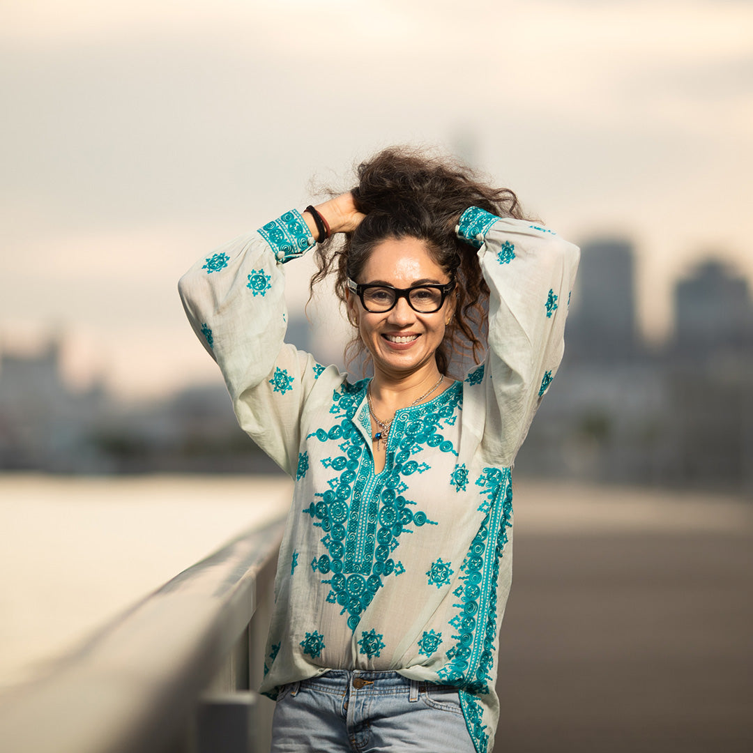 Hira Blouse - Turquoise