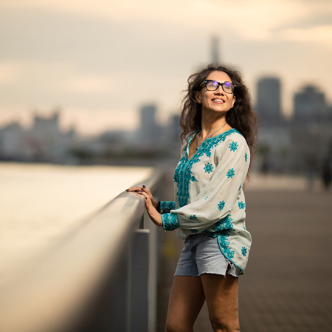 Hira Blouse - Turquoise