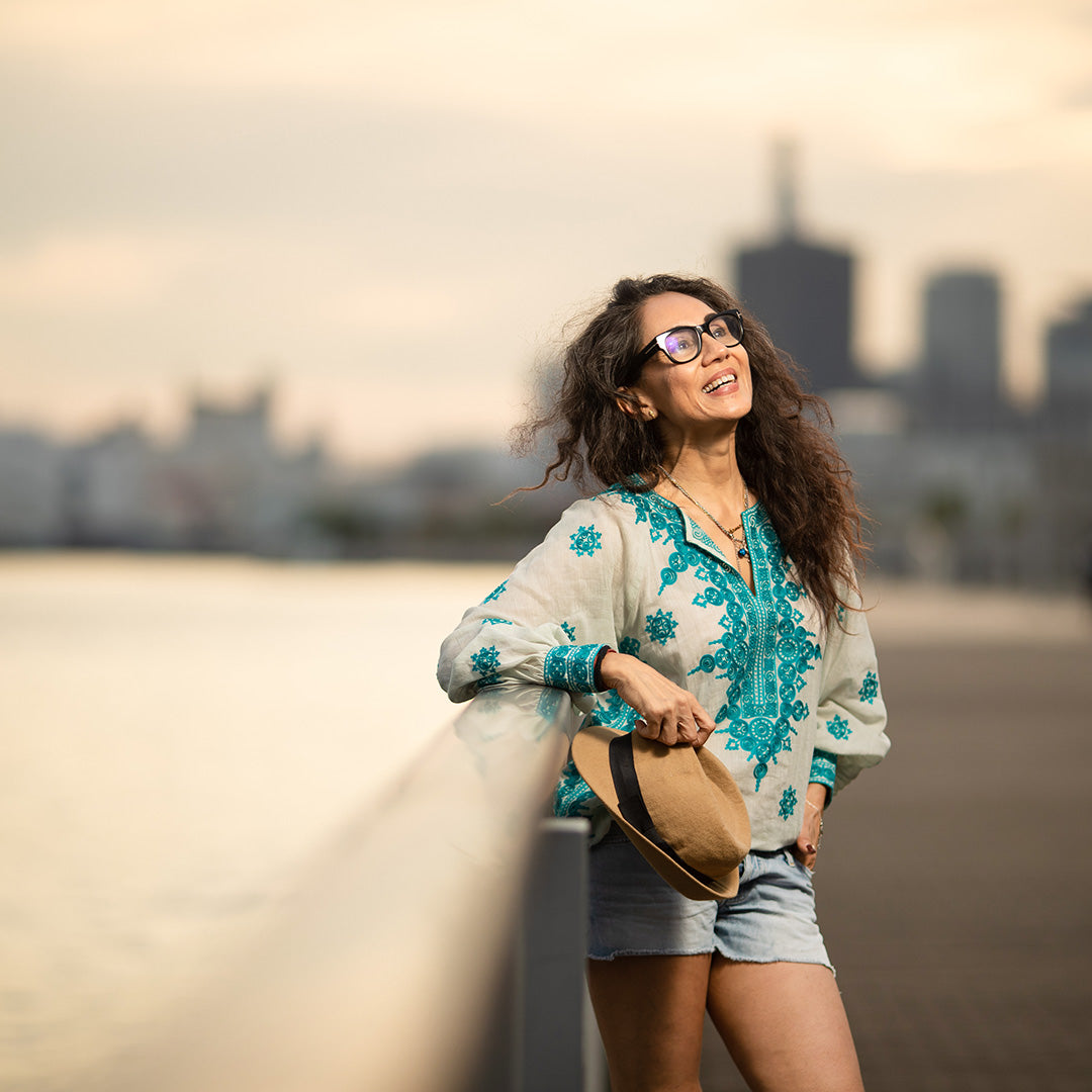 Hira Blouse - Turquoise
