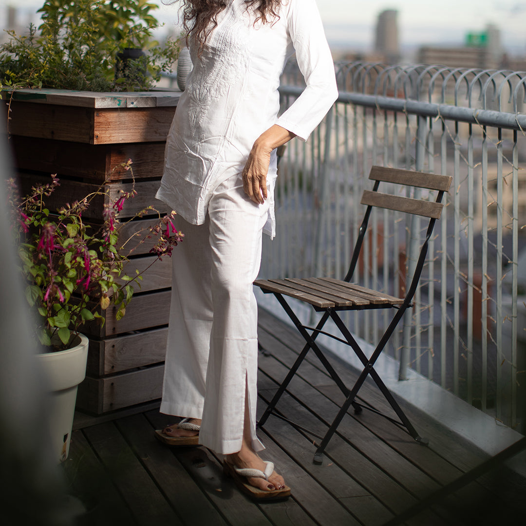 Slit Pants - White