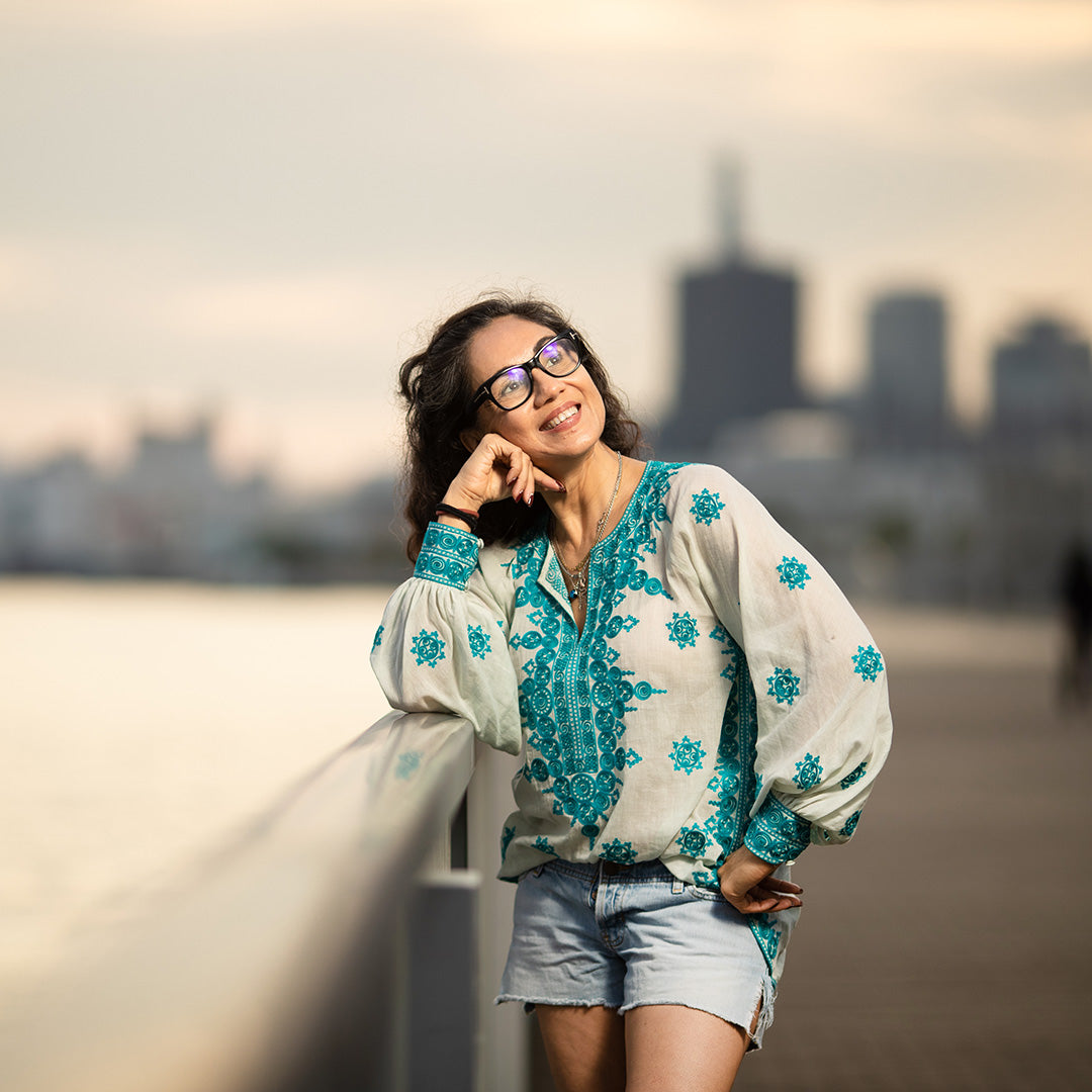 Hira Blouse - Turquoise