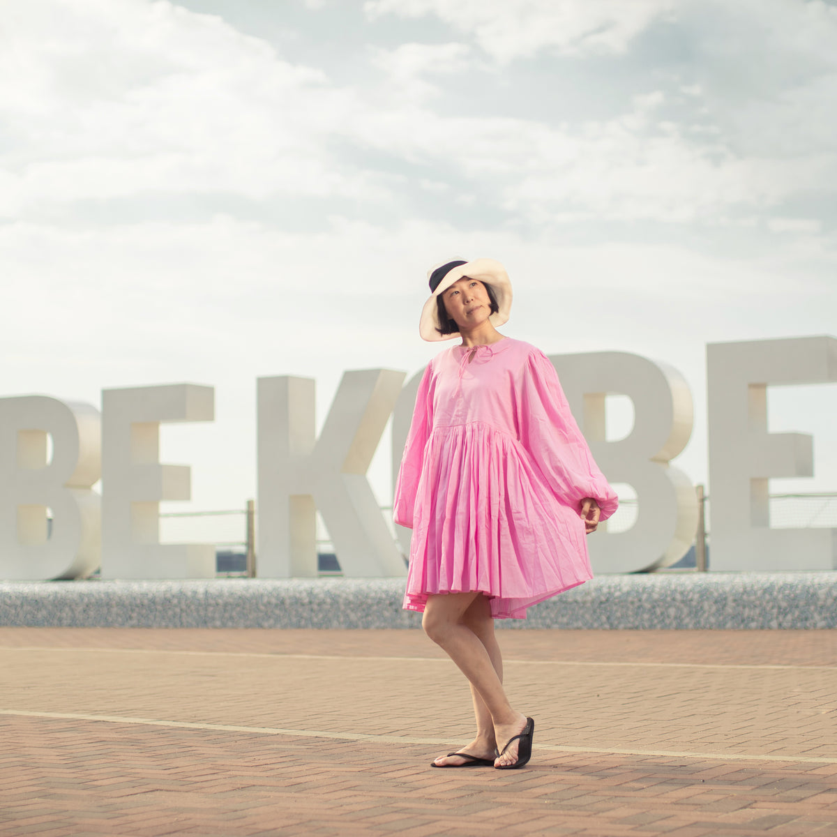 Cocoon Sleeve Dress (Pink)