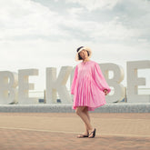 Cocoon Sleeve Dress (Pink)