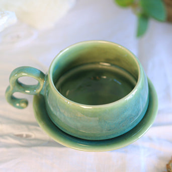 Ela Cup & Saucer Set - Green