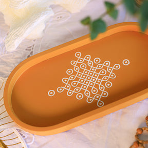 Rangoli Tray - Blue and Yellow