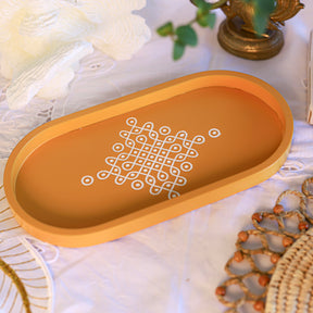 Rangoli Tray - Blue and Yellow