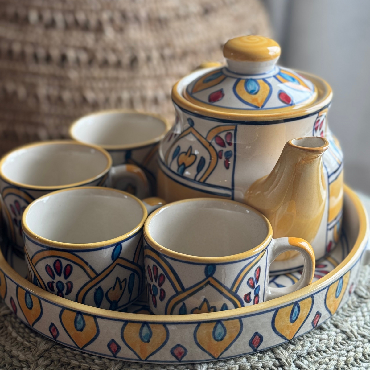 Sunshine Yellow 6 piece Tea Set