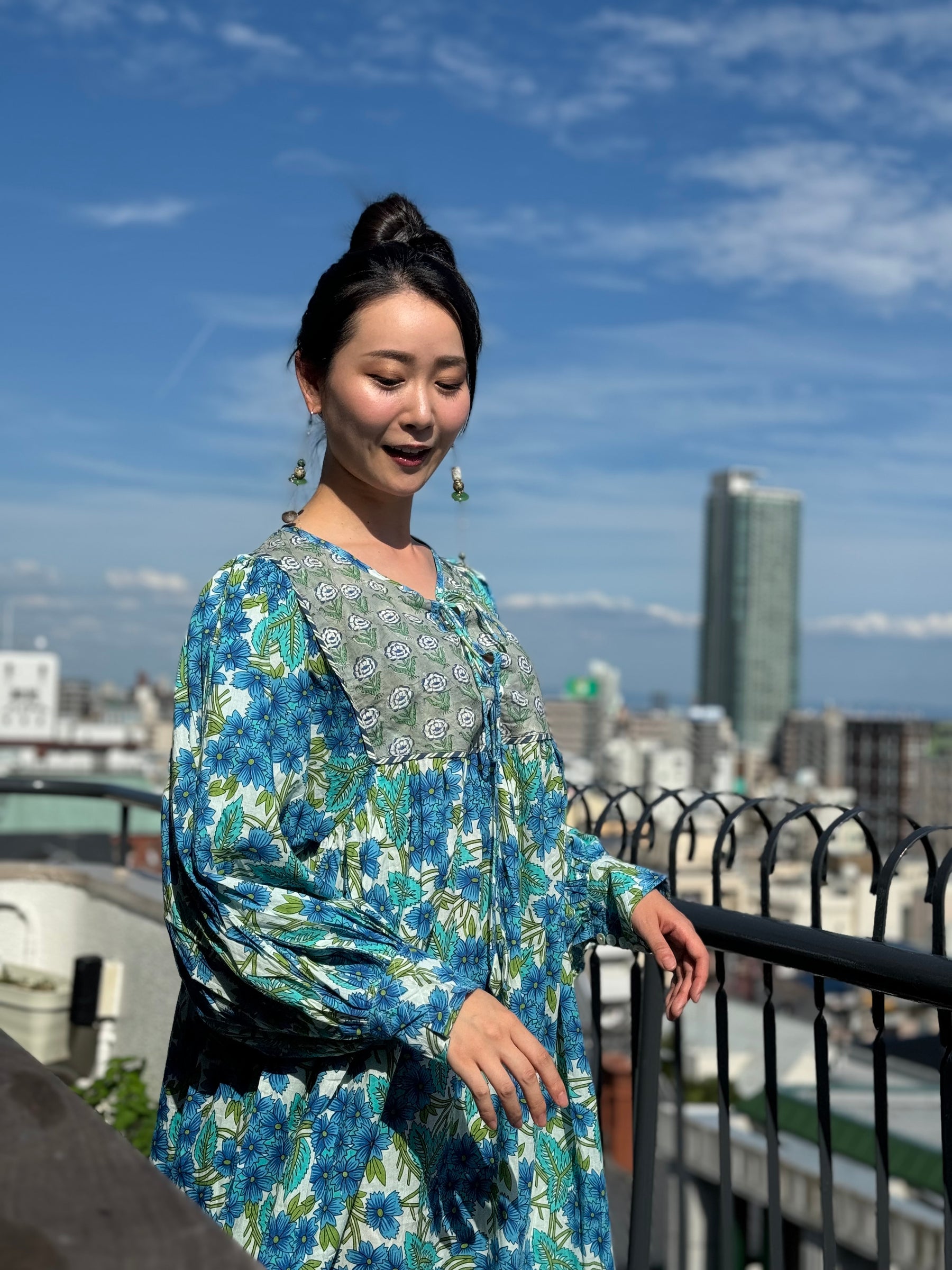 Aria Midi Dress - Blue