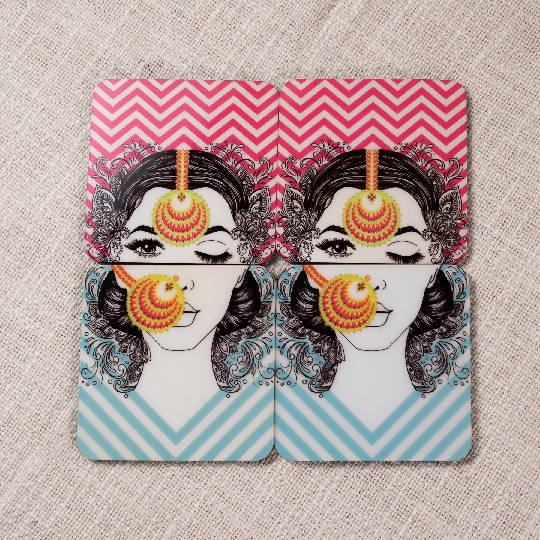 Square wooden coasters (set of 6)