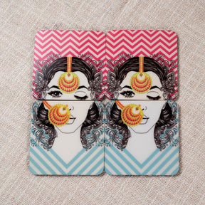 Square wooden coasters (set of 6)