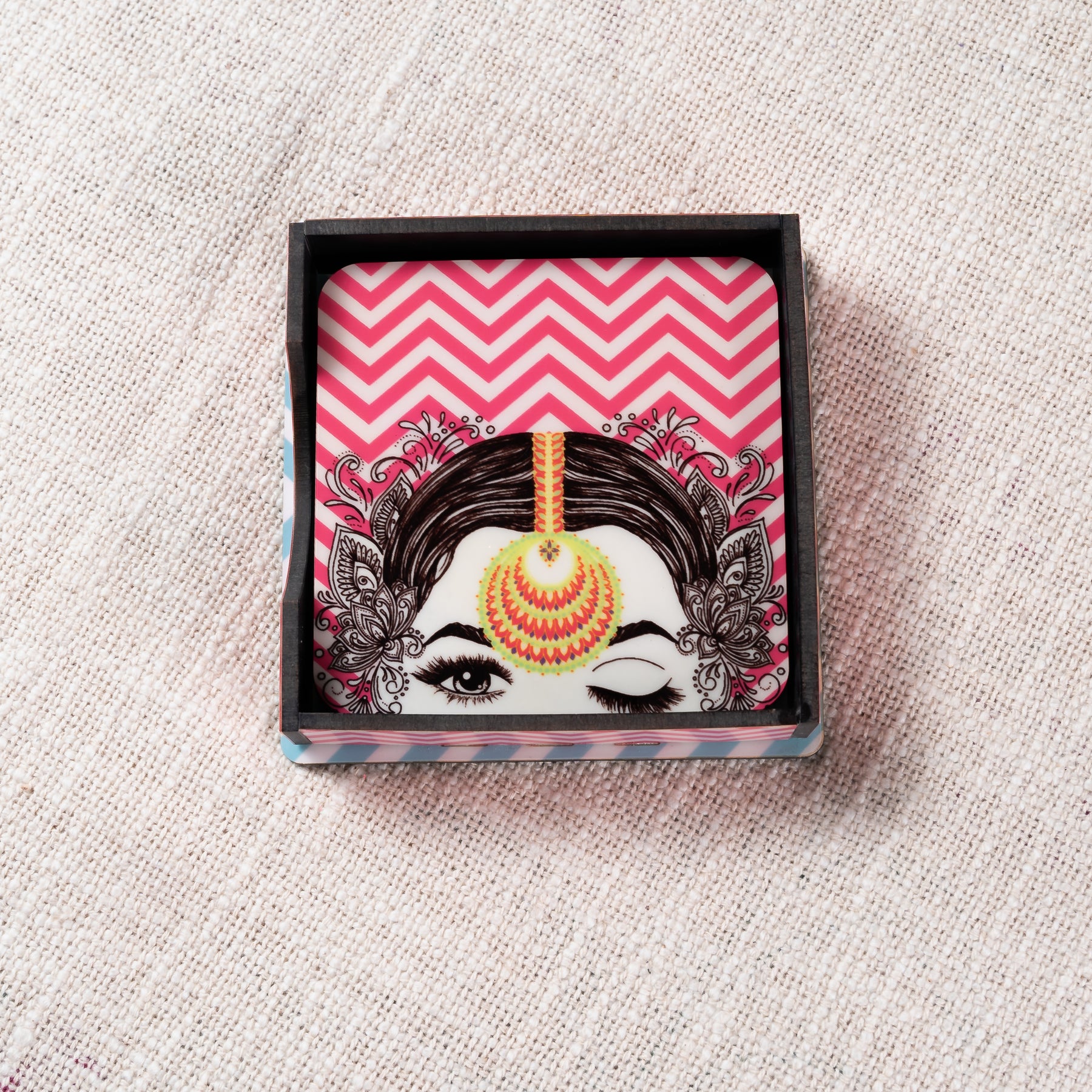 Square wooden coasters (set of 6)