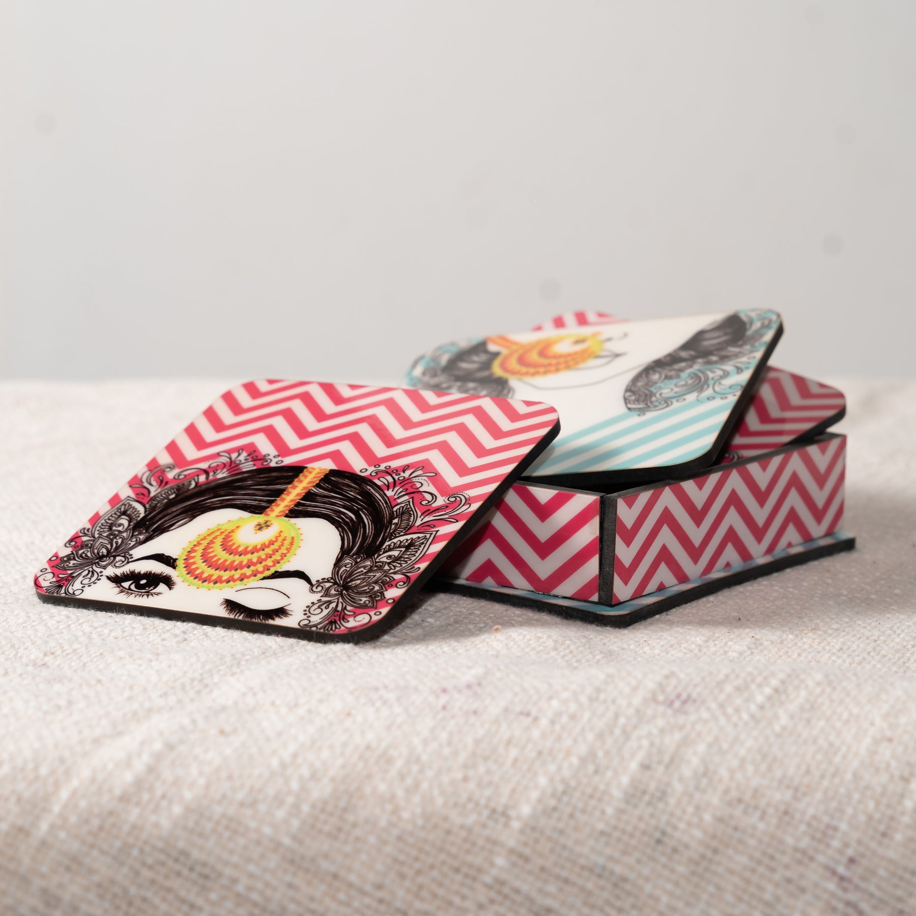 Square wooden coasters (set of 6)