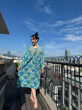 Aria Midi Dress - Blue