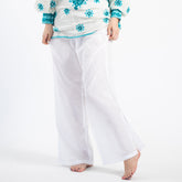 Wide pants with slit (white)