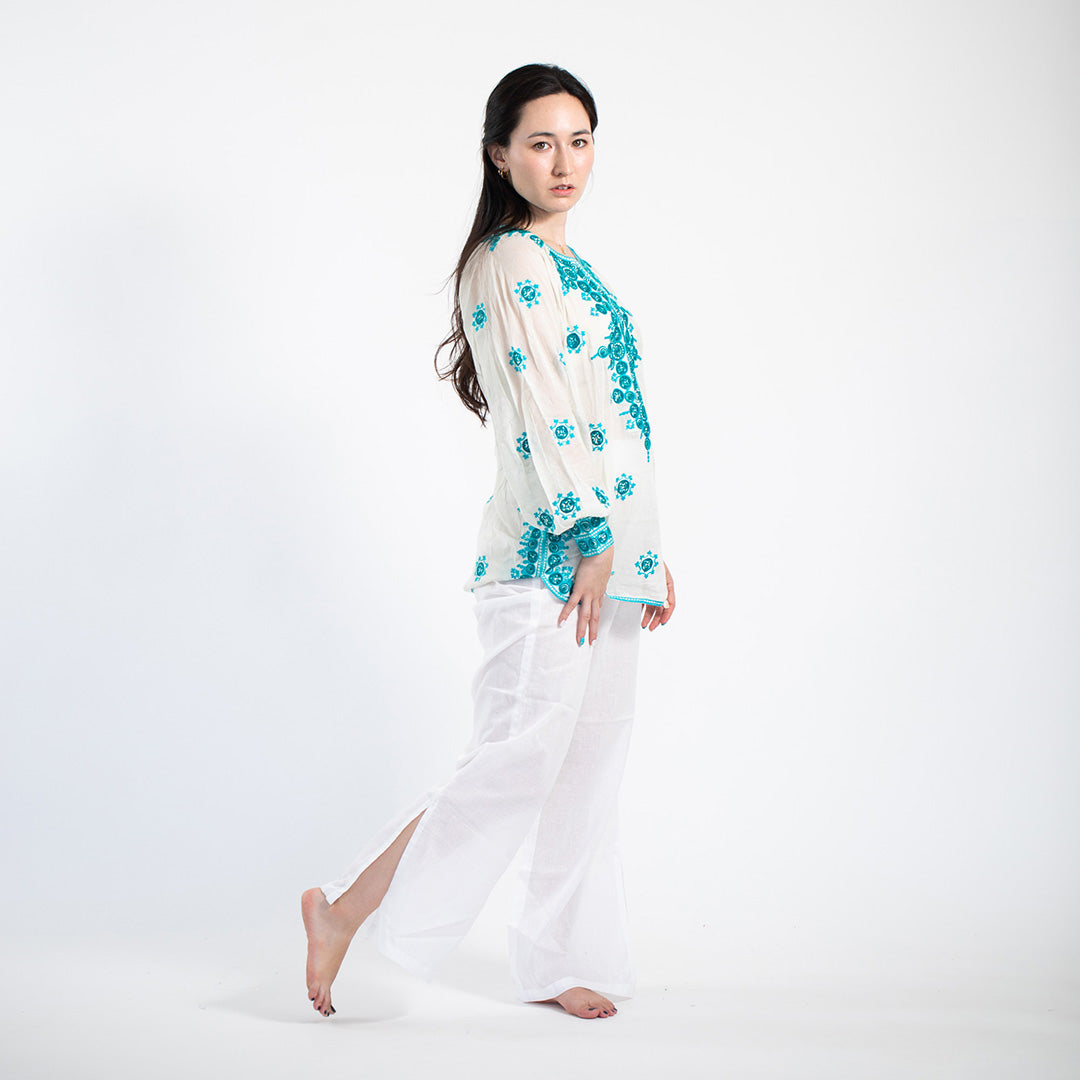 pullover blouse (turquoise blue)