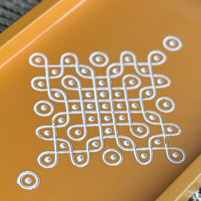 Rangoli Tray - Blue and Yellow