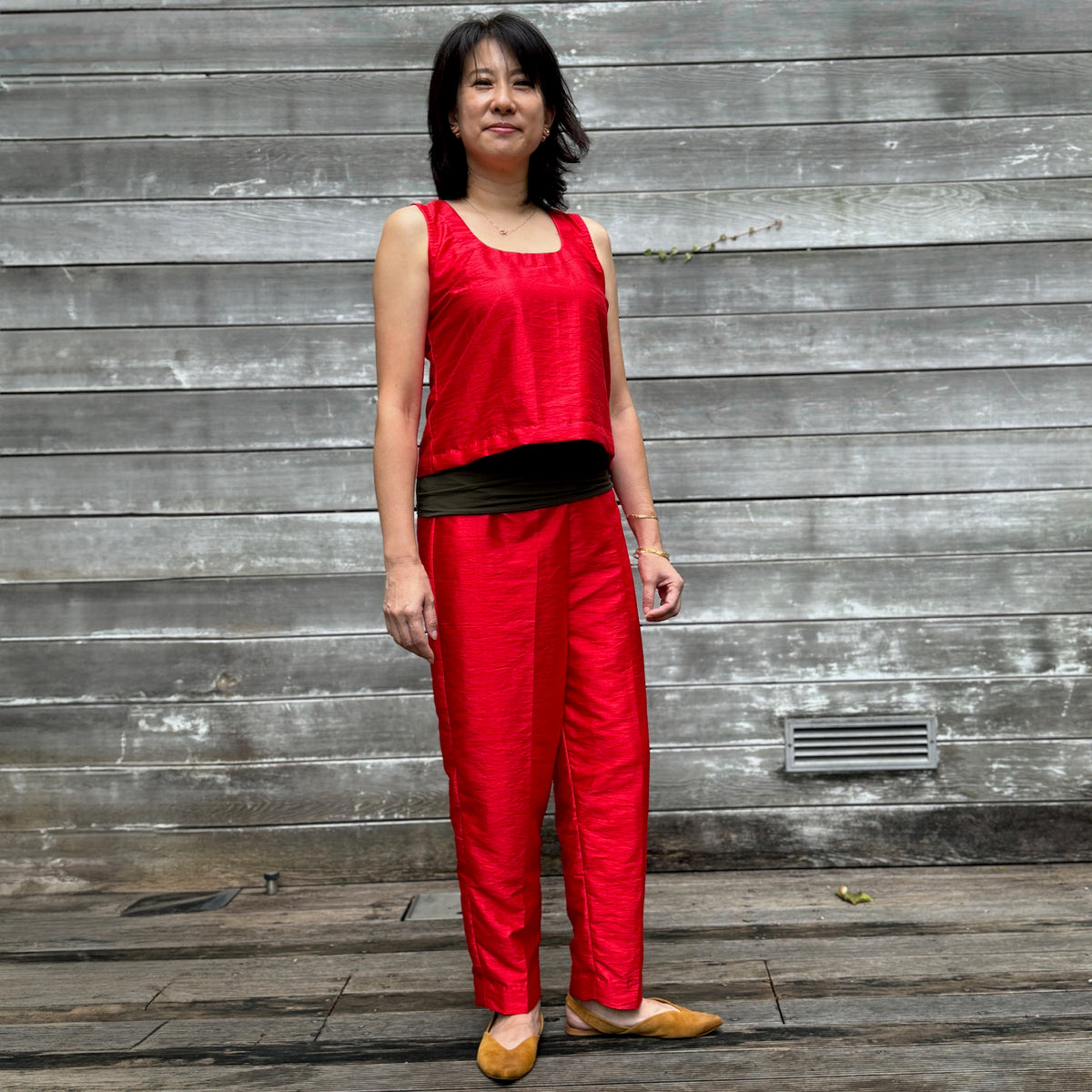 Soft cotton outfit set (red)