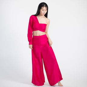 Raw silk dress (pink)