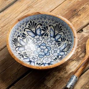 Wooden bowl with spoon (A)