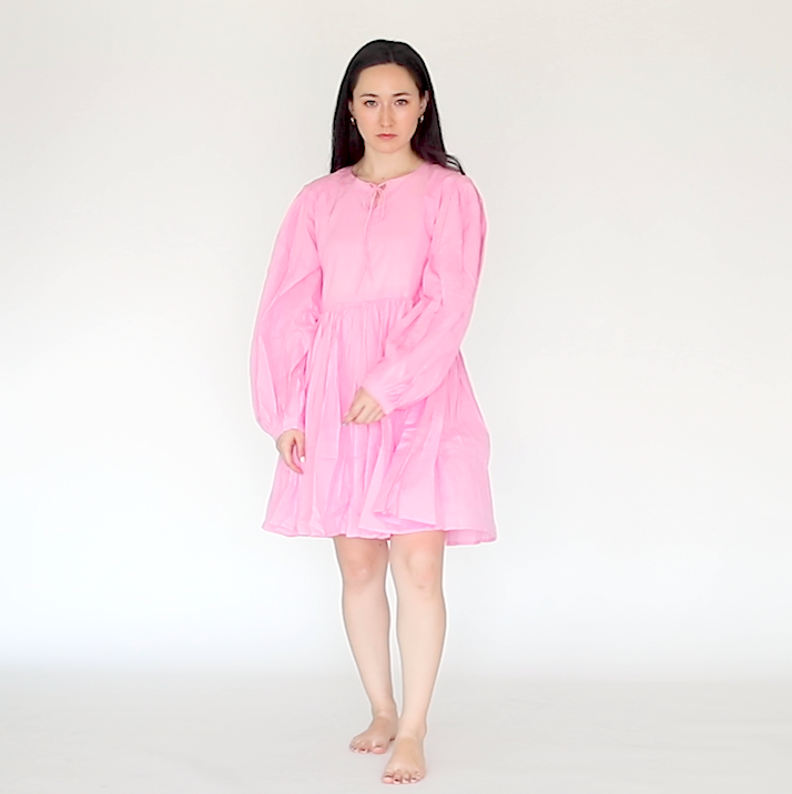 Cocoon Sleeve Dress (Pink)