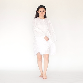 Cocoon Sleeve Dress (White)