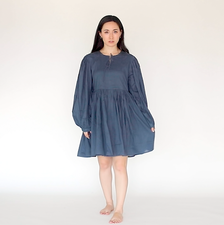 Cocoon Sleeve Dress (Gray)