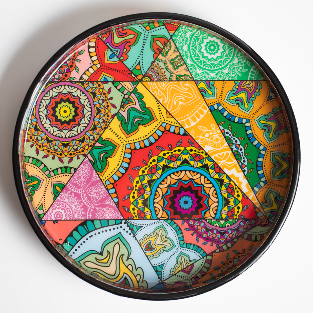 colorful round tray